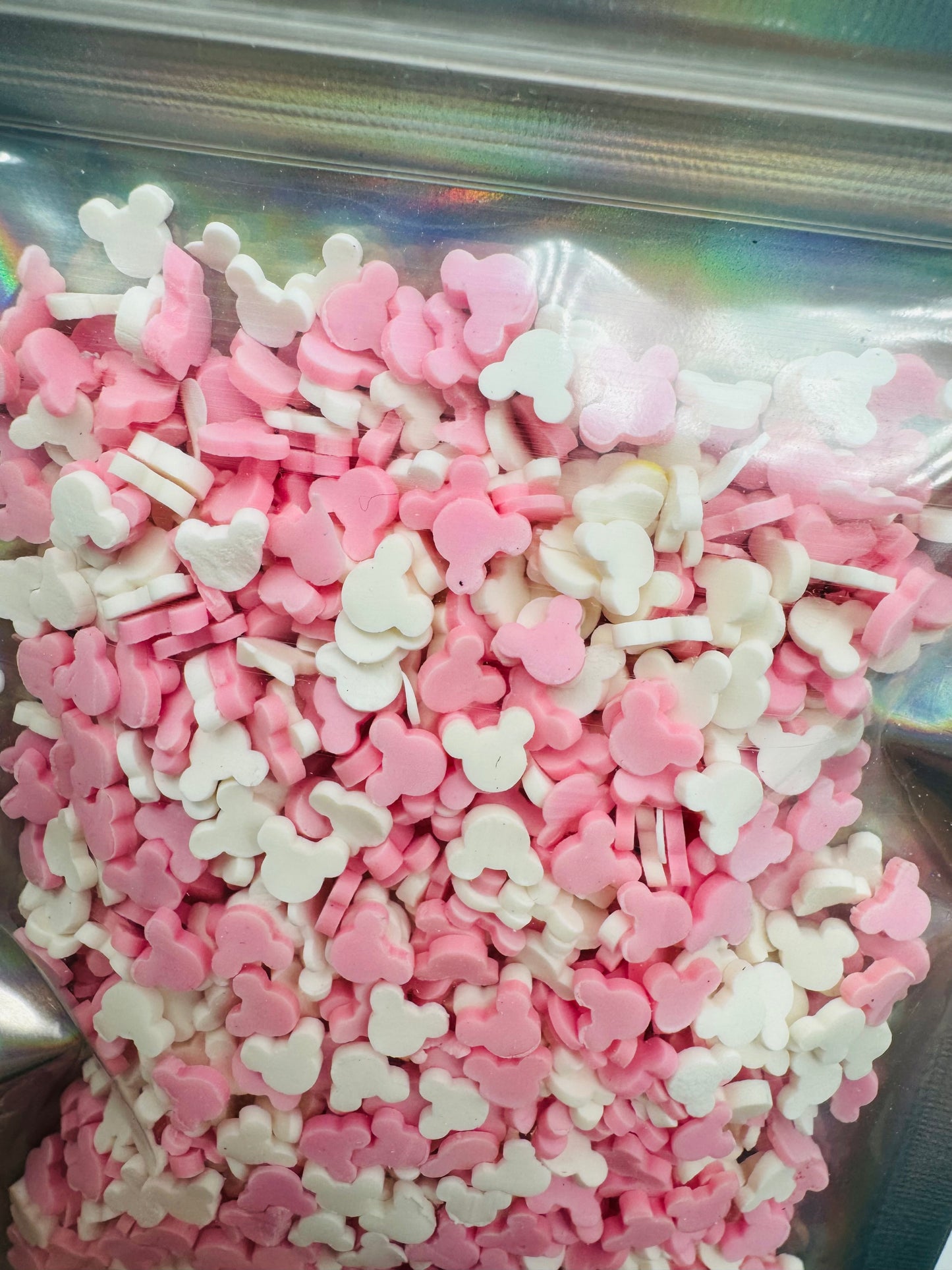 30g Polymer clay mouse pink-white