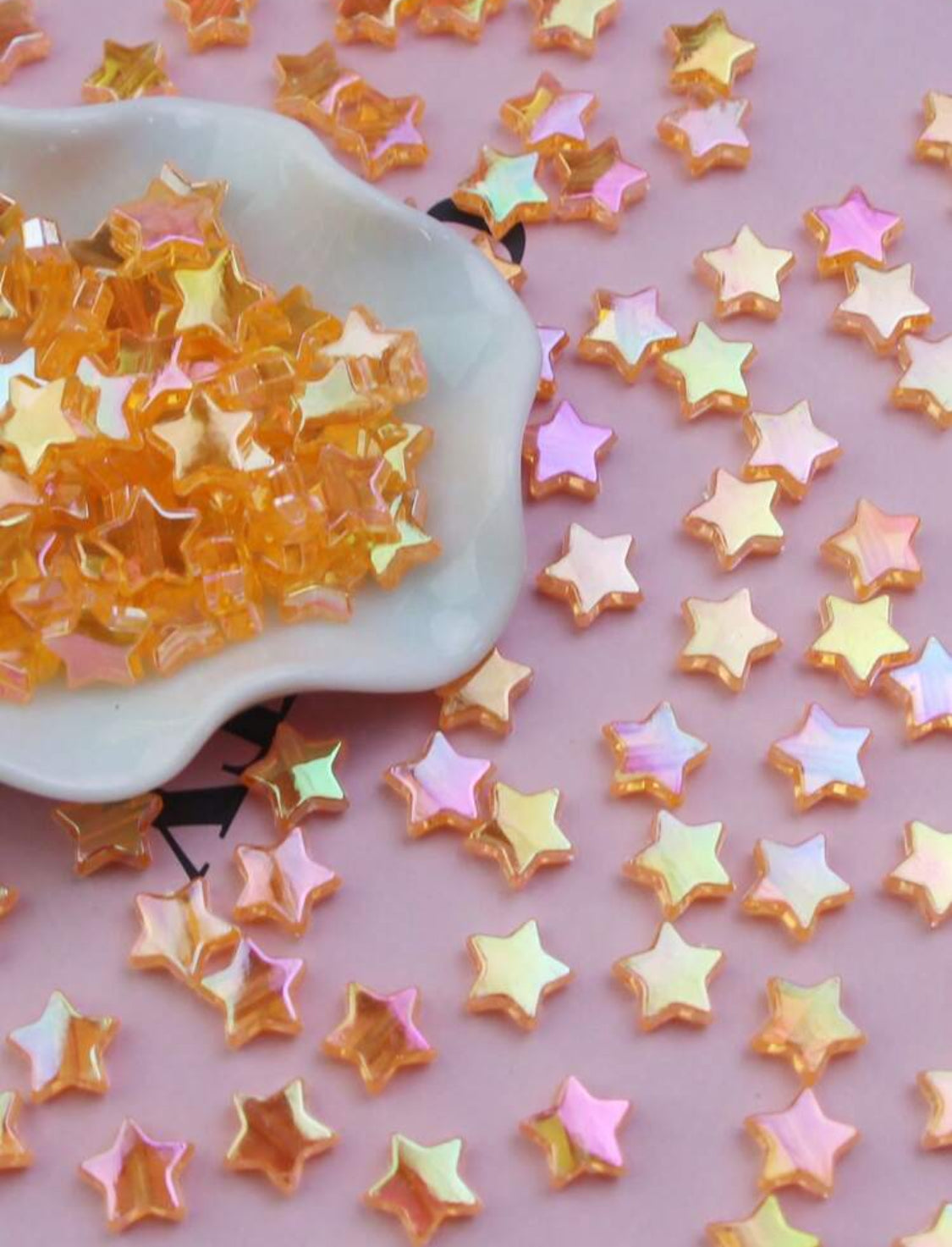 100 Orange acrylic stars
