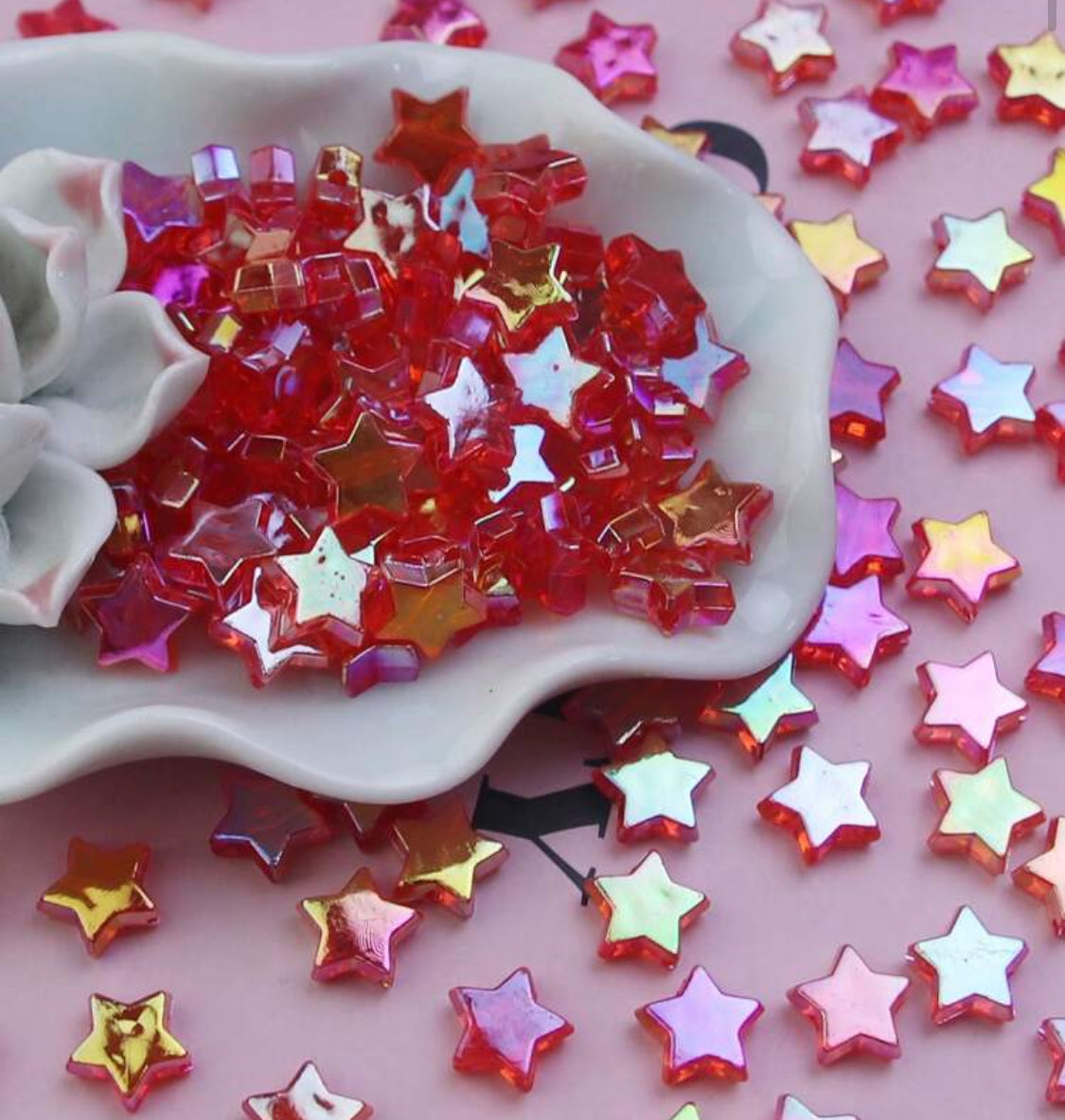 100 Watermelon red acrylic stars