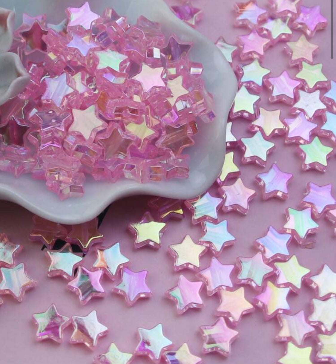 100 Light pink acrylic stars