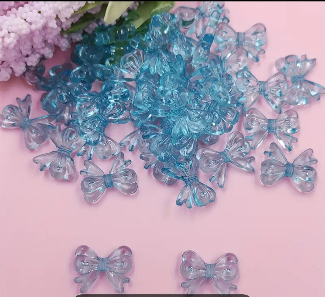 50 blue acrylic bows