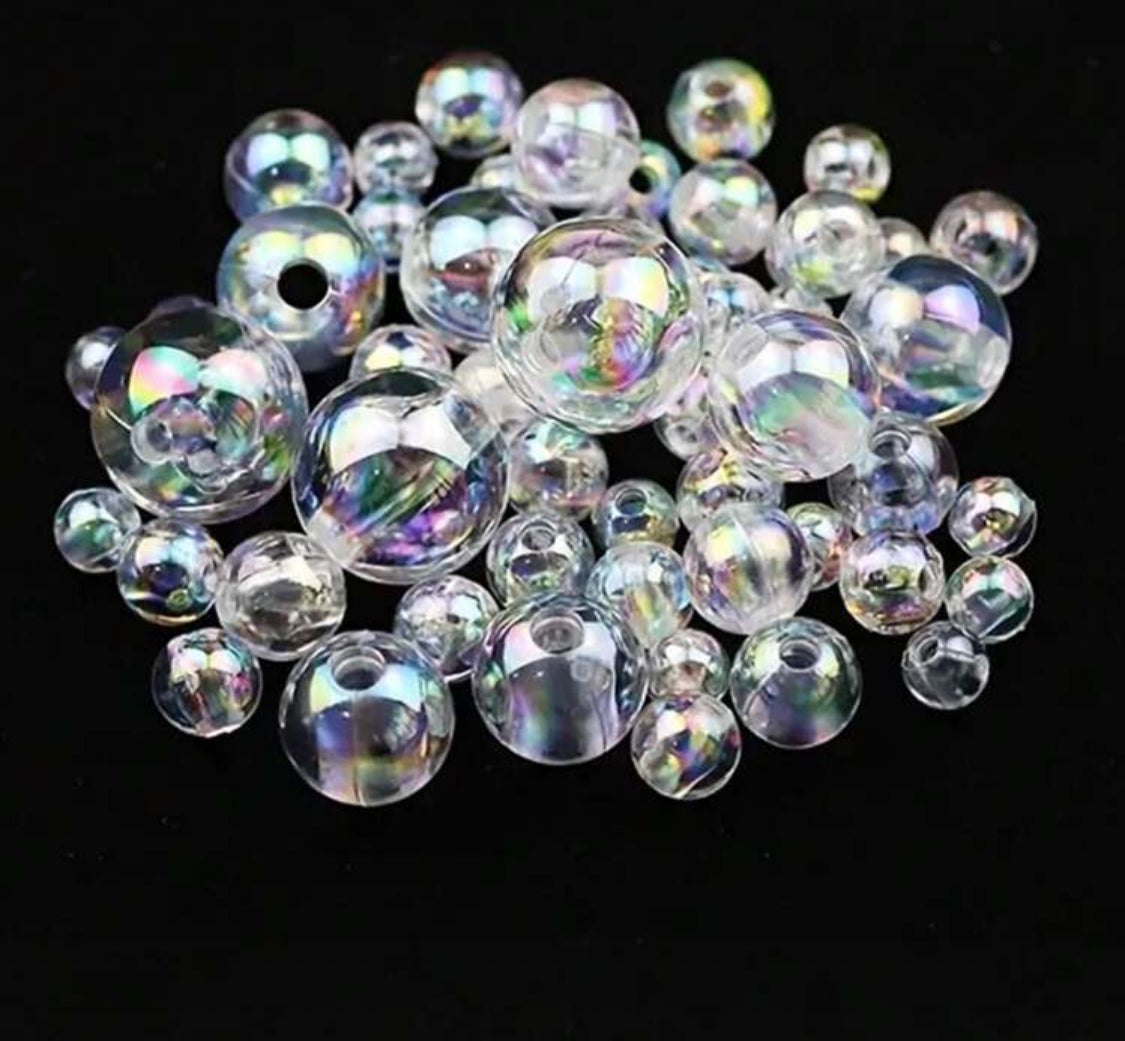 100 Plastic bubbles effect beads