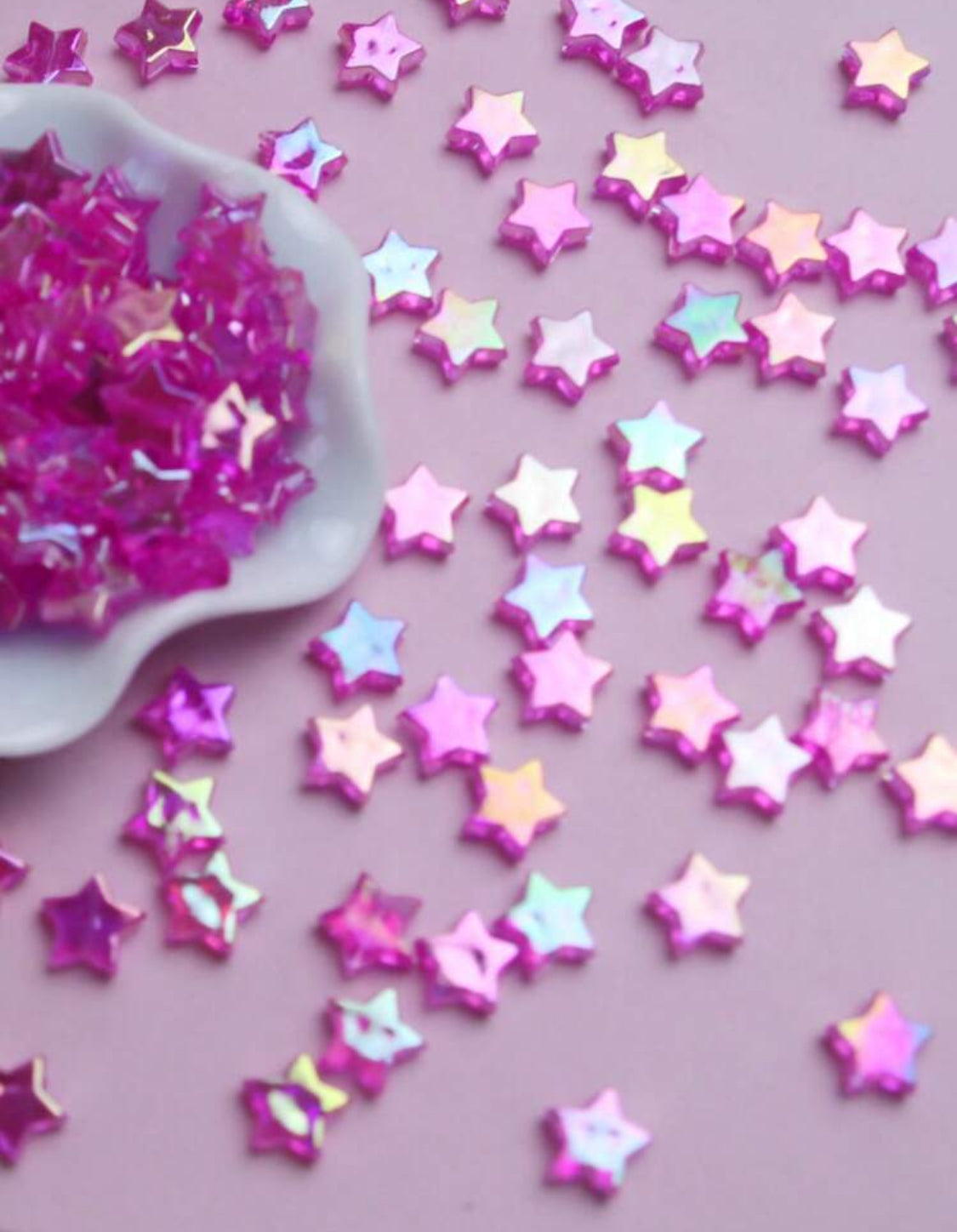 100 Pink acrylic stars