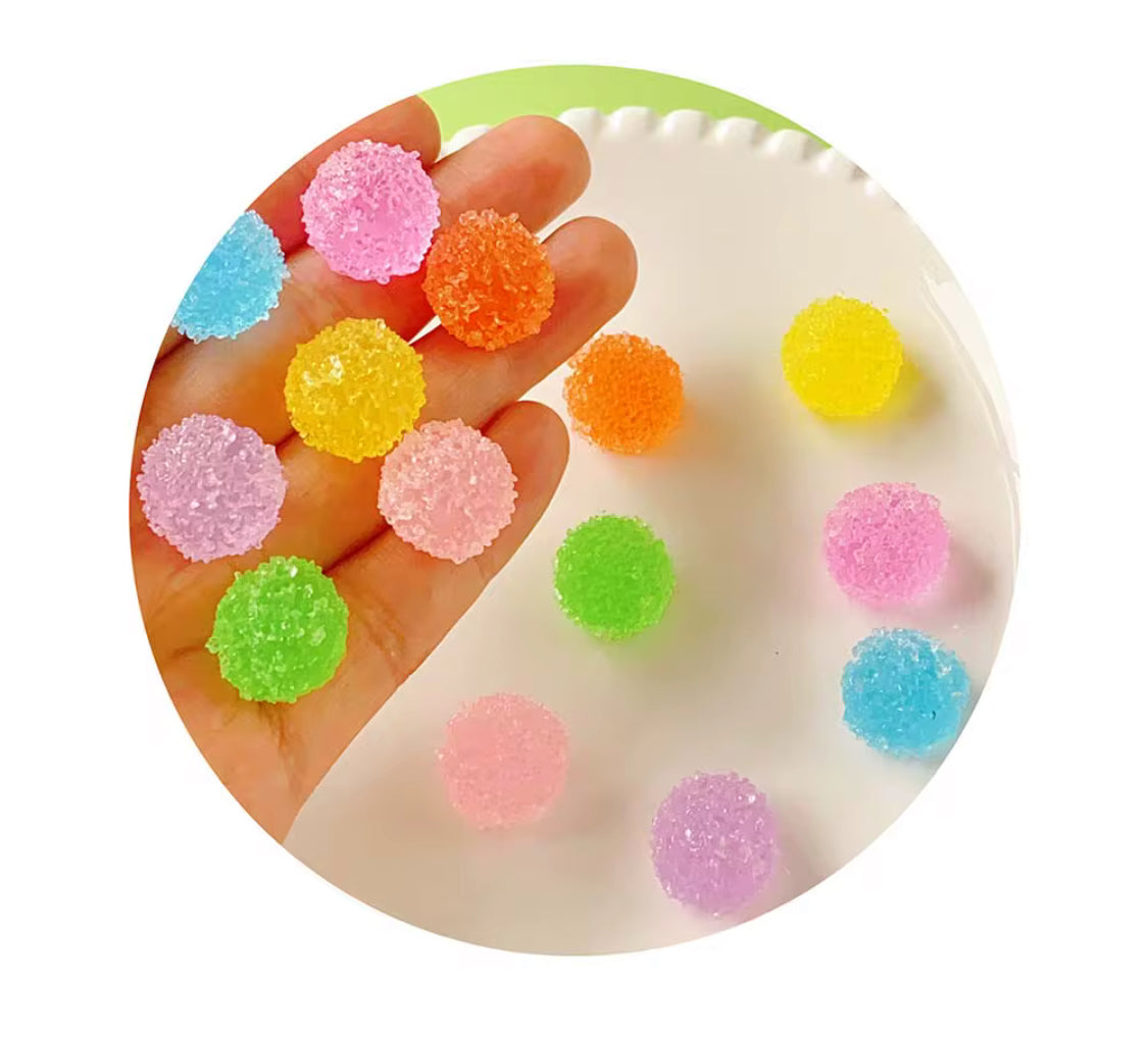 15mm Fake Sugar Candy Resin Mixed colors 10 pieces