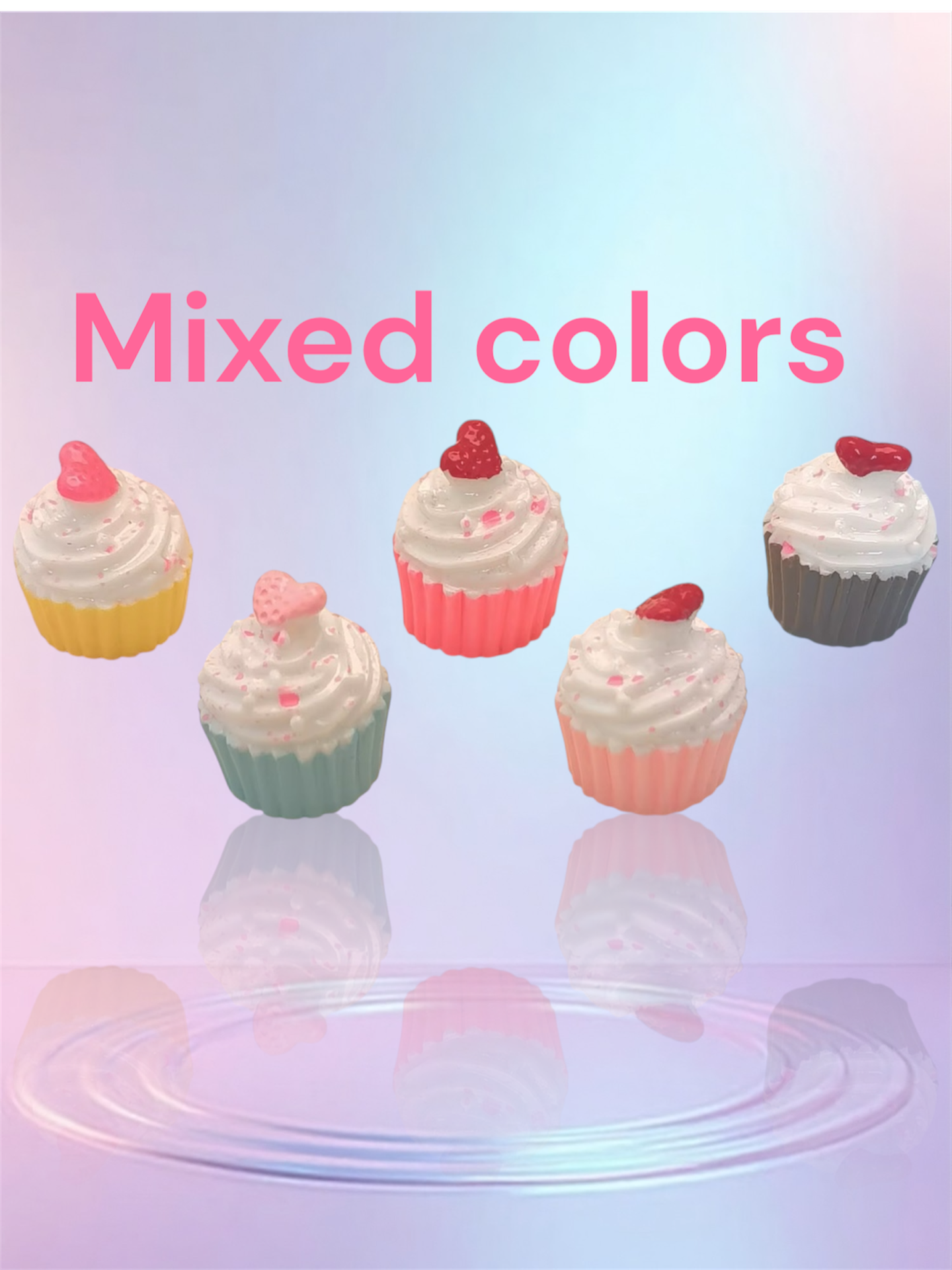 10 mixed color cupcakes resin