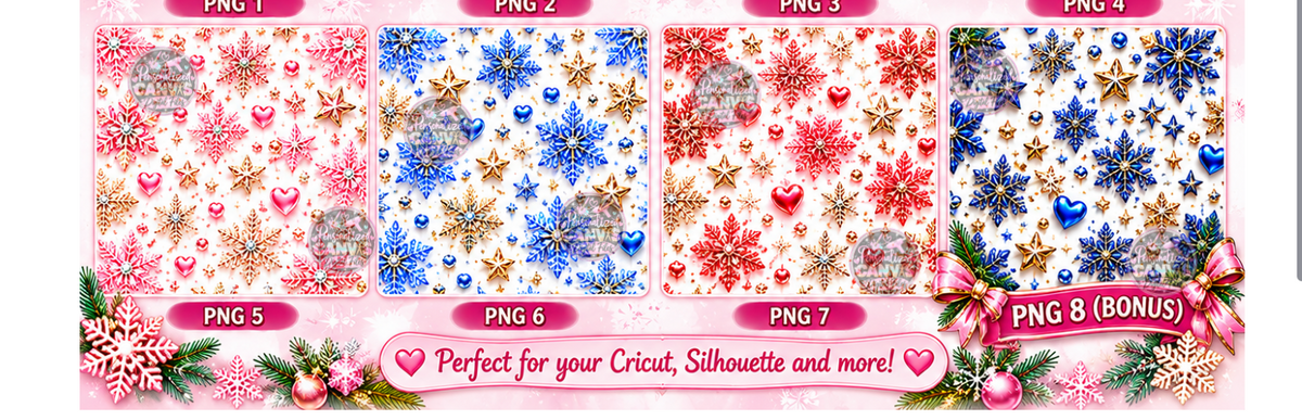 8 Holiday PNG’s print&cut