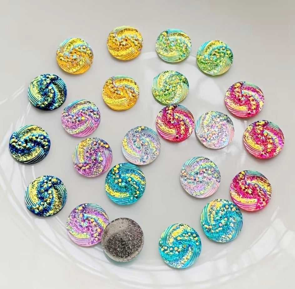 50 round resin mixed colors