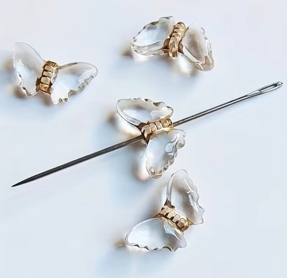30 larger butterflies transparent gold