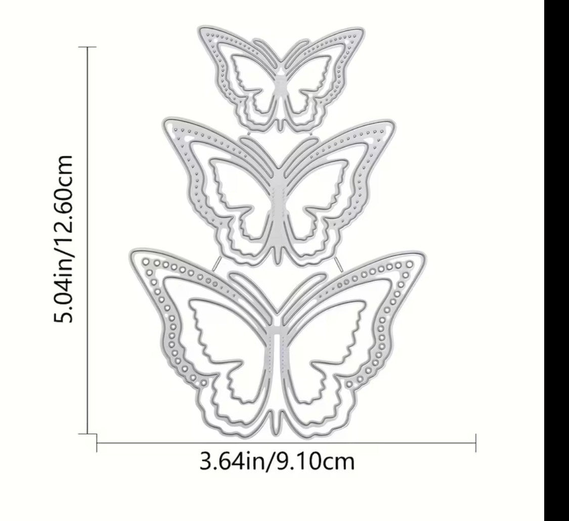 3 Metallic cutting DIY butterflies