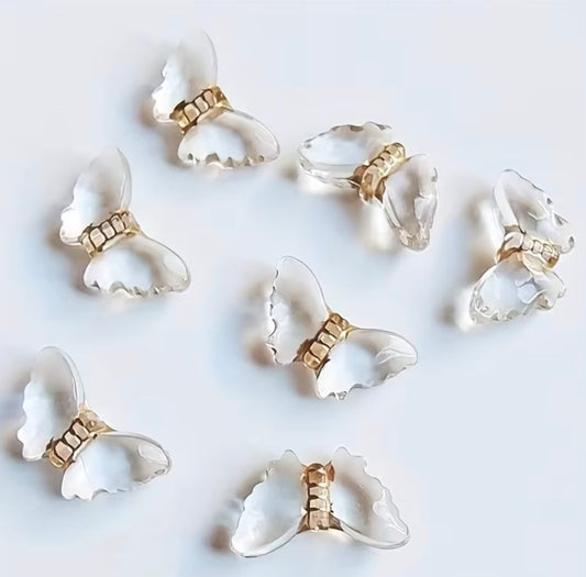 30 larger butterflies transparent gold