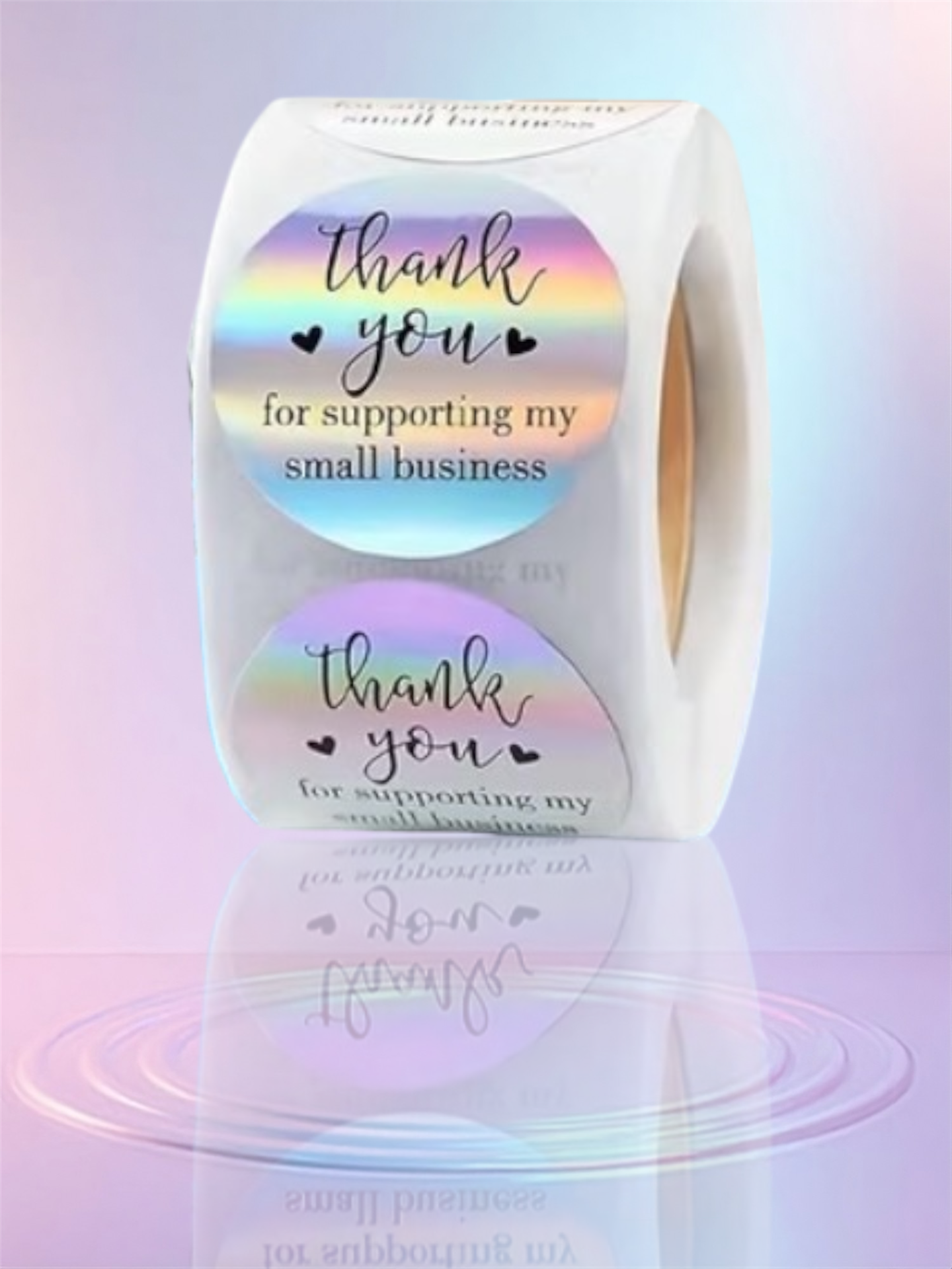 Silver holographic 1 roll 500 stickers