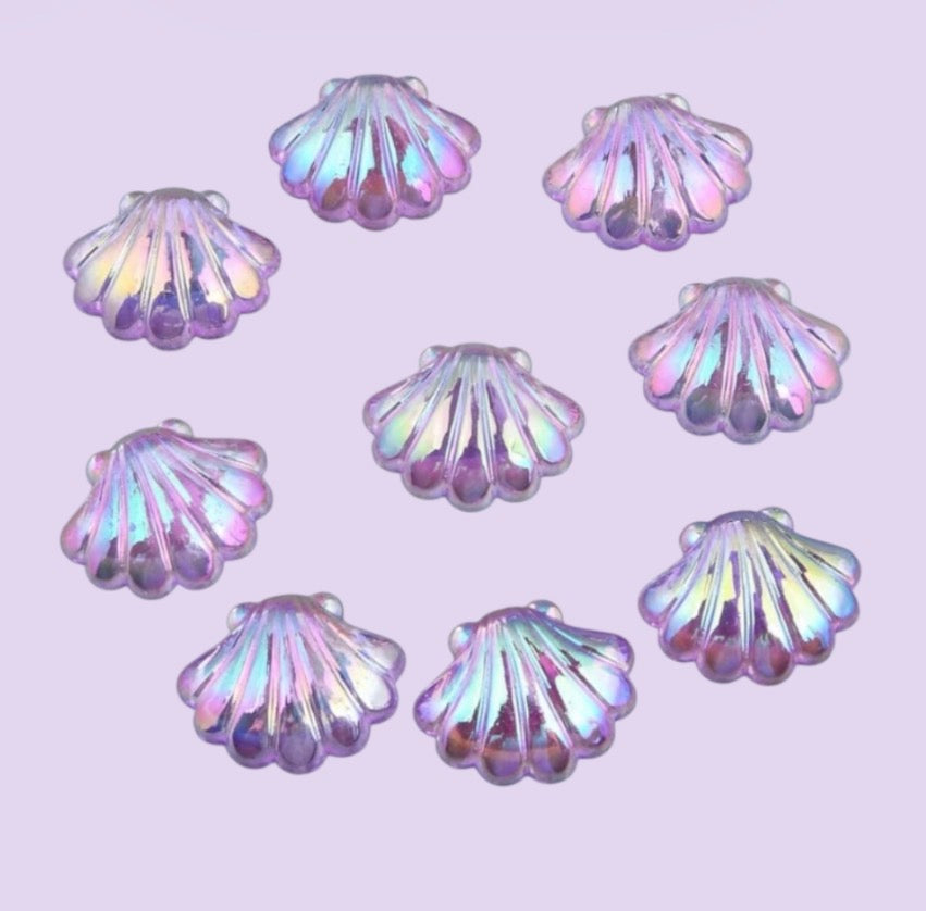 30 larger seashells lavander