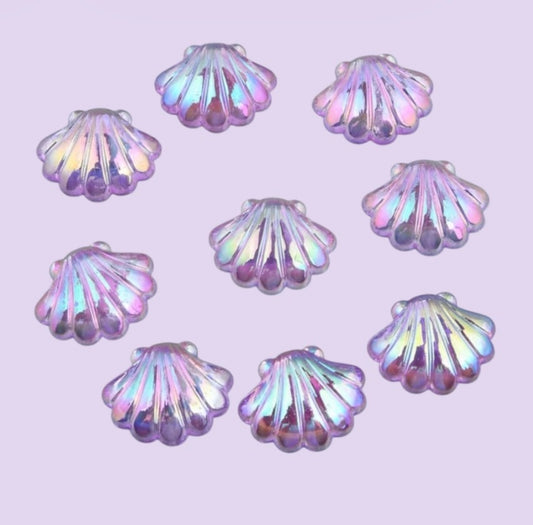 30 larger seashells lavander