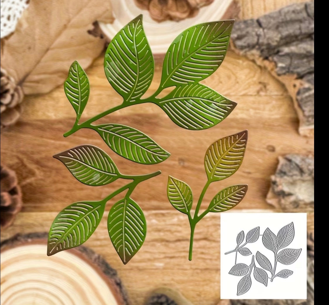 Metallic cutting DIY roses leafs