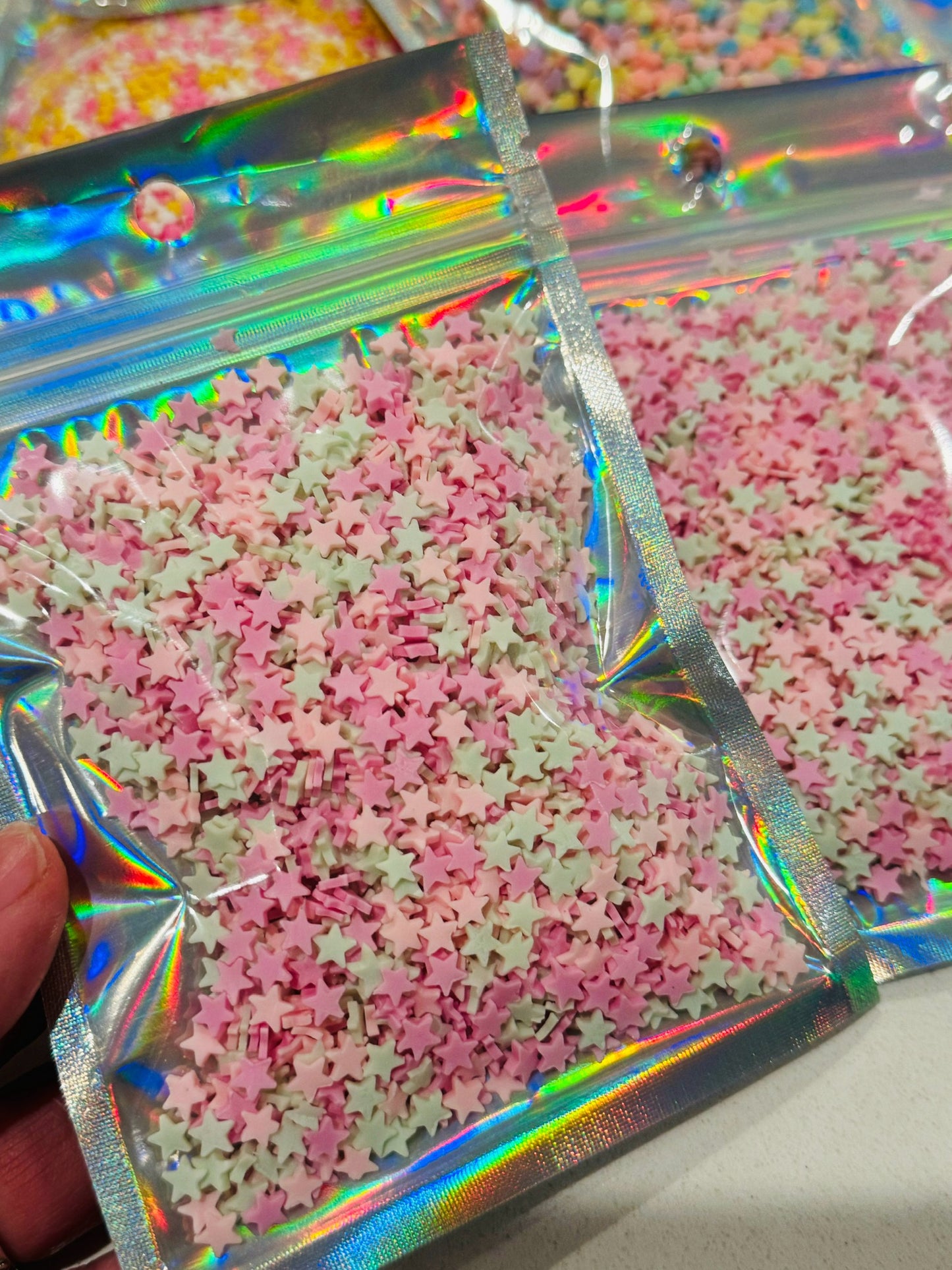 50g Polymer Clay Bag Stars Pastels