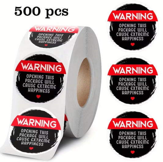 500 small warning sticker