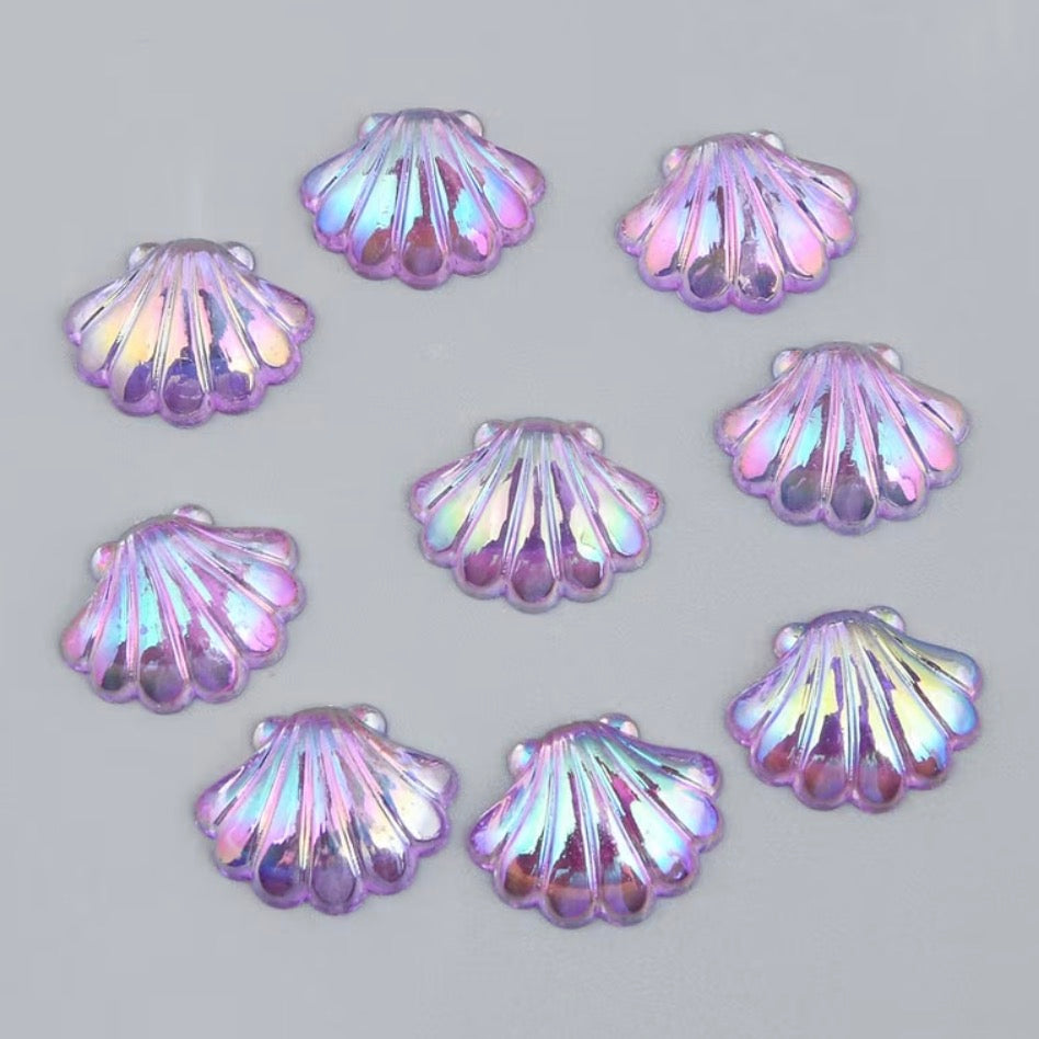 30 larger seashells lavander
