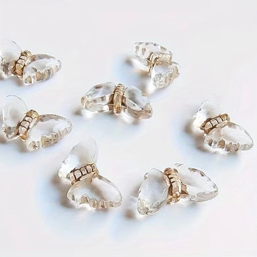 30 larger butterflies transparent gold