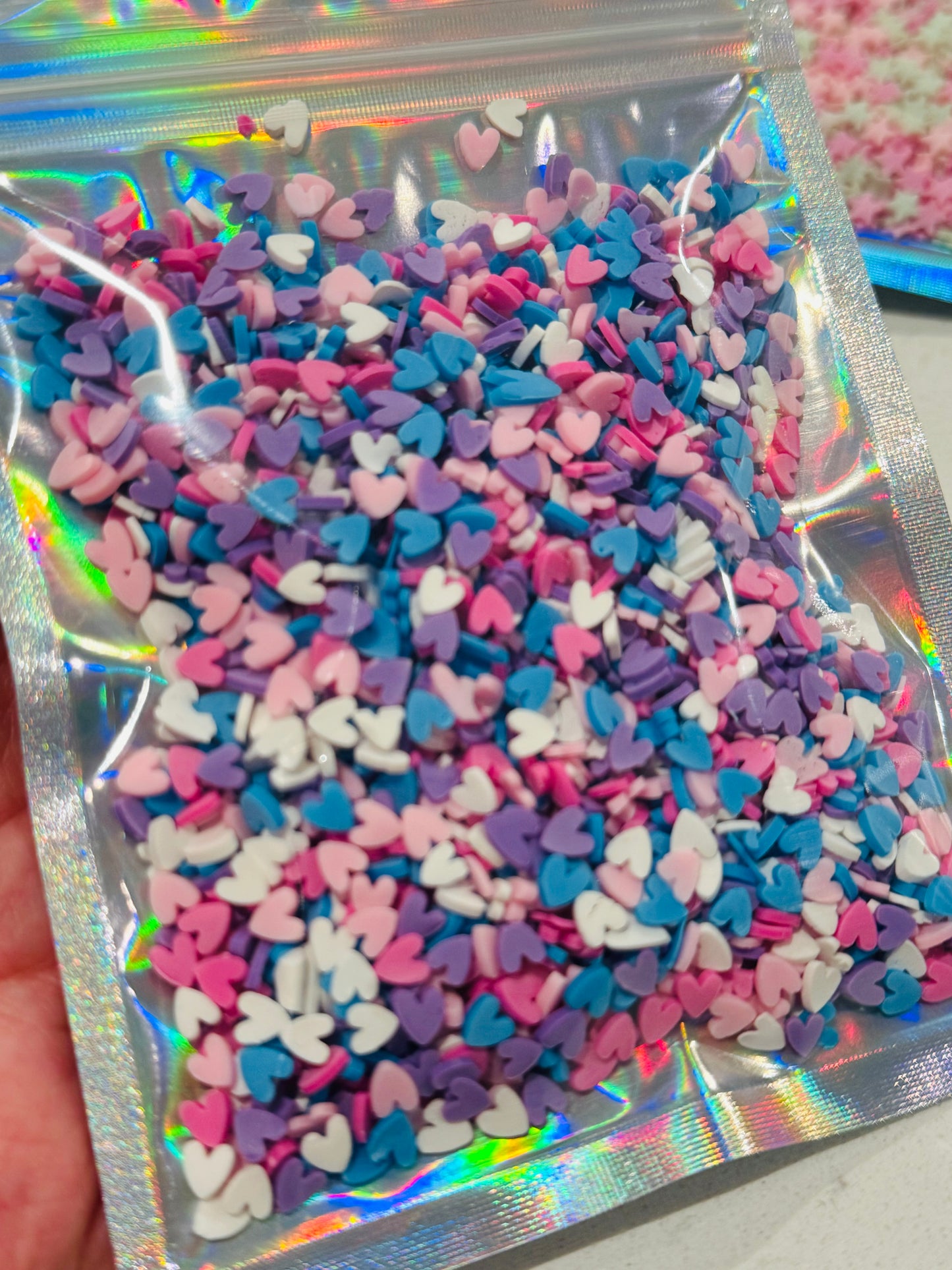 50g Polymer Clay Bag Hearts Pastels