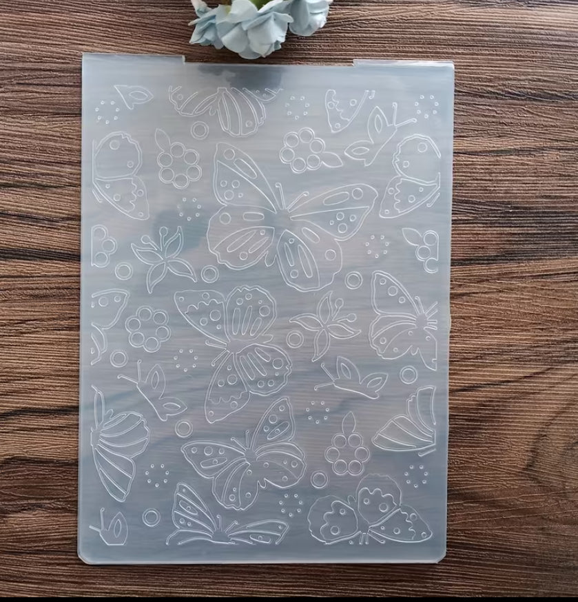 Folder larger butterflies embossing