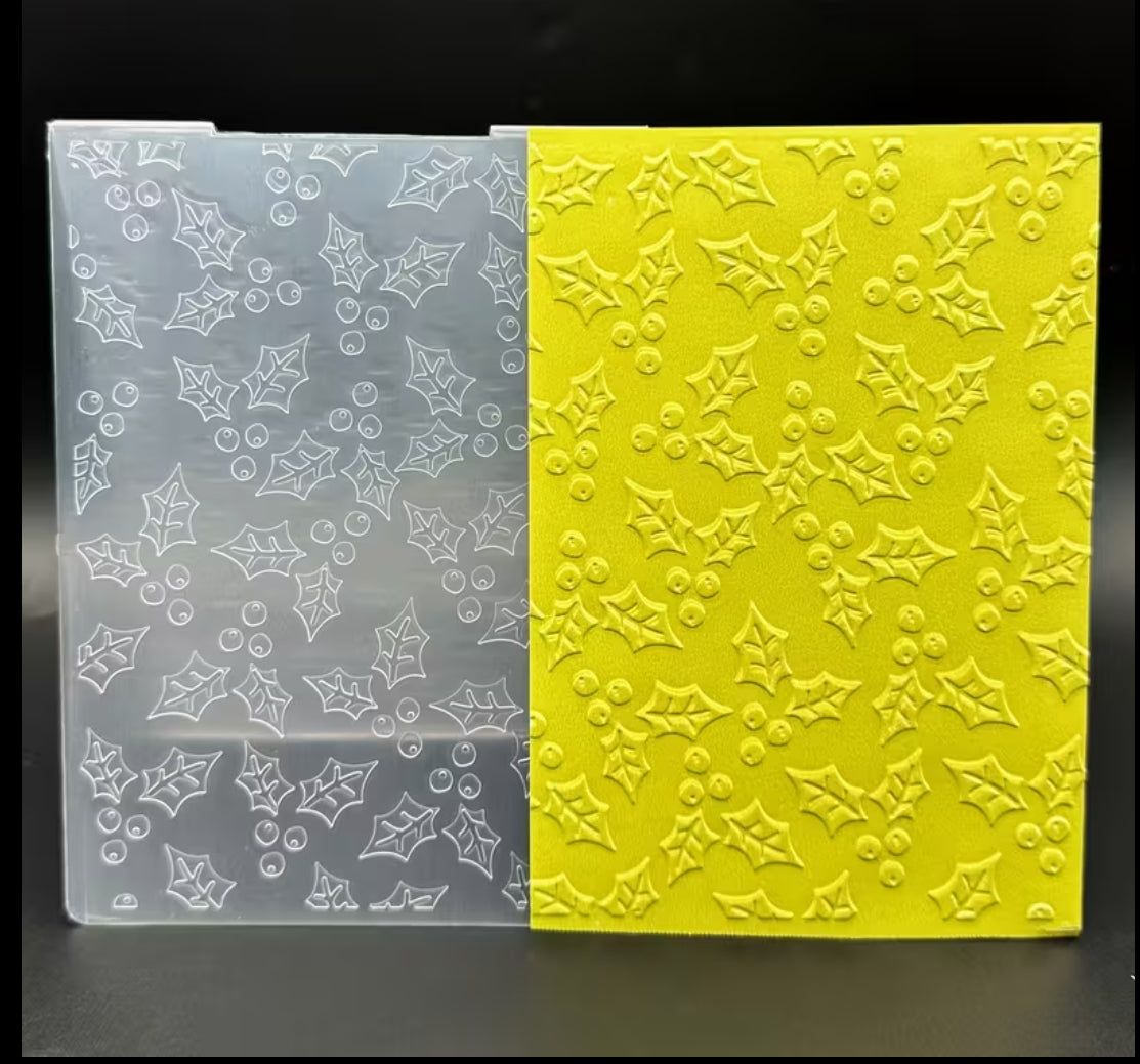 Christmas Leafs pattern embossing