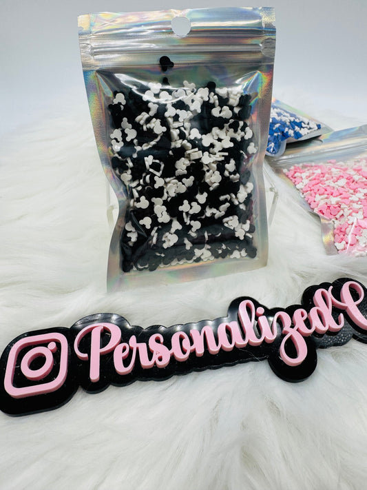 50g Polymer clay mouse black-white