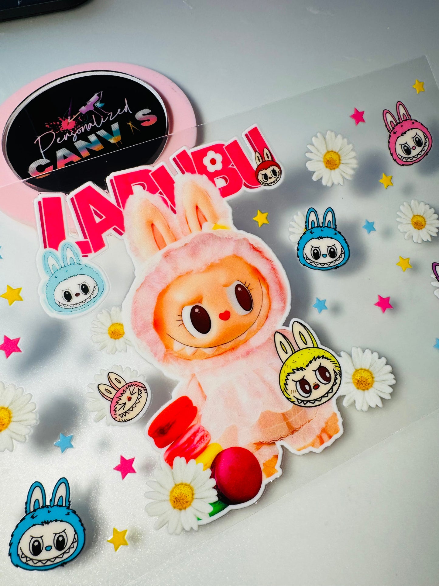 UV DTF Little Monster Flowers Beige