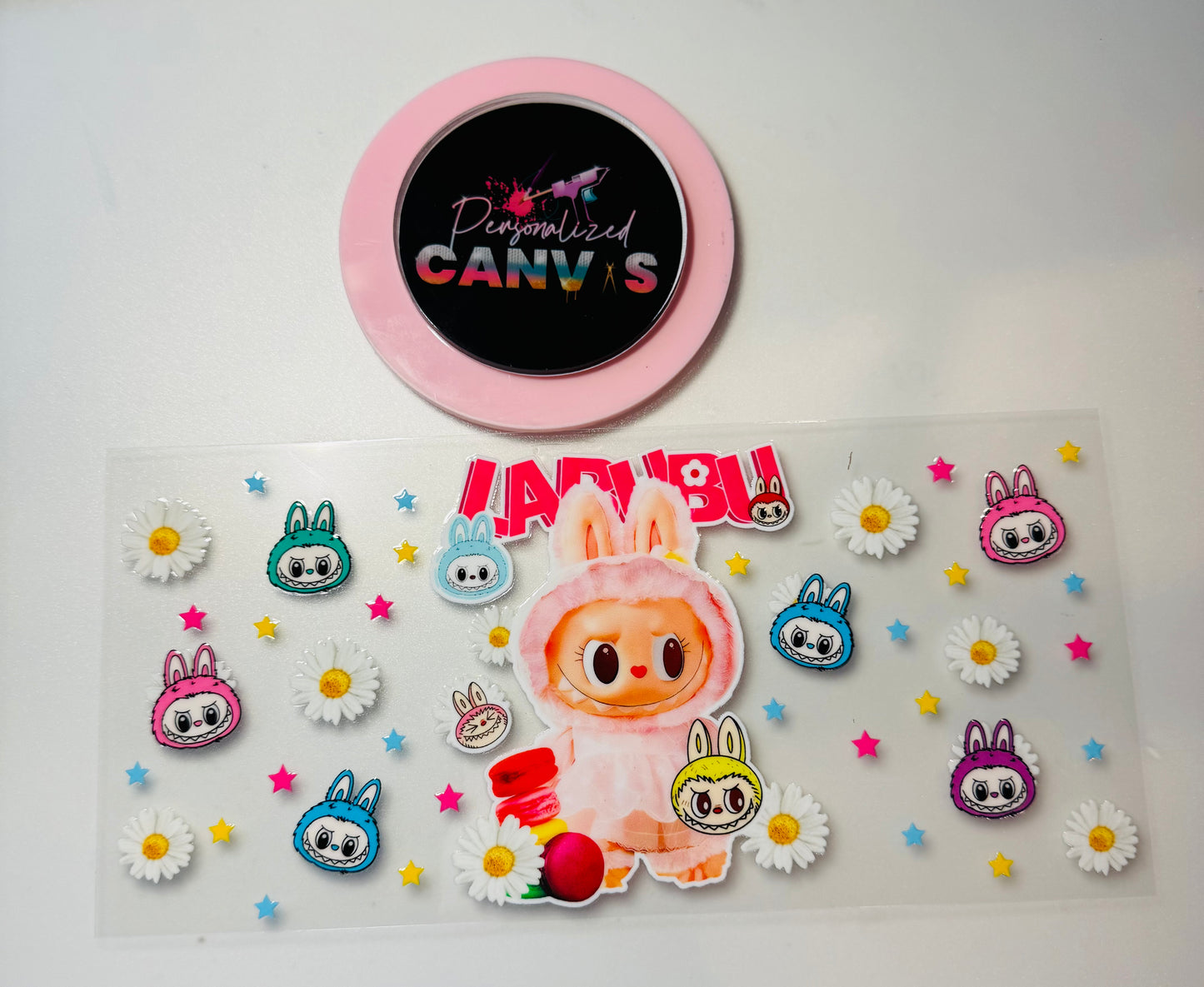 UV DTF Little Monster Flowers Beige