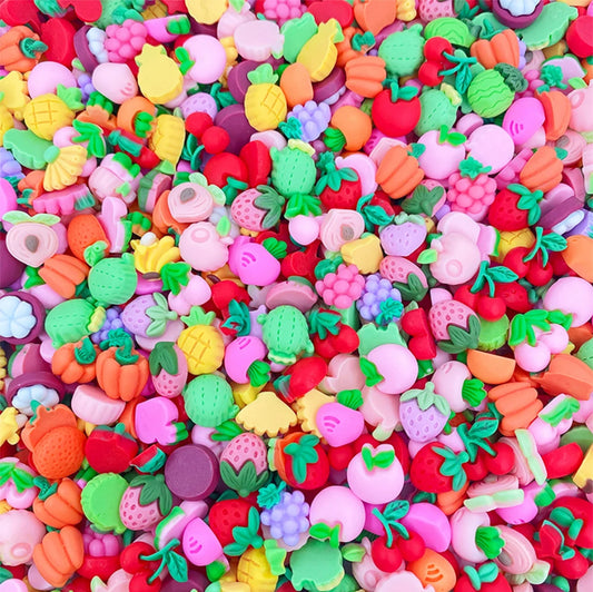 Beads 20 pieces fruit resin charm