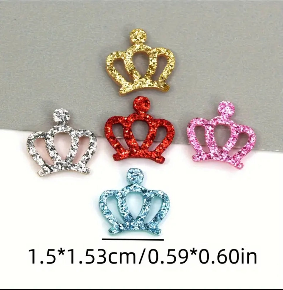 30 pink crown beads foam