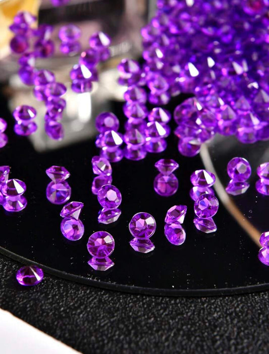 Beads 500pcs Purple Diamond Acrylic