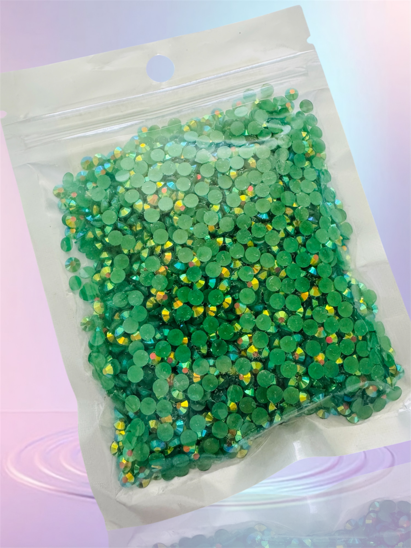 3mm flat back 4,000 pieces green