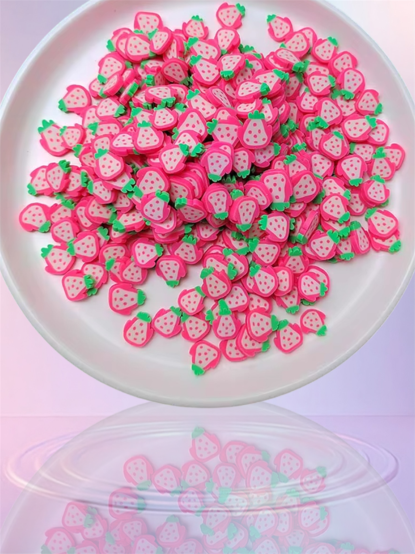 50g Polymer clay strawberries