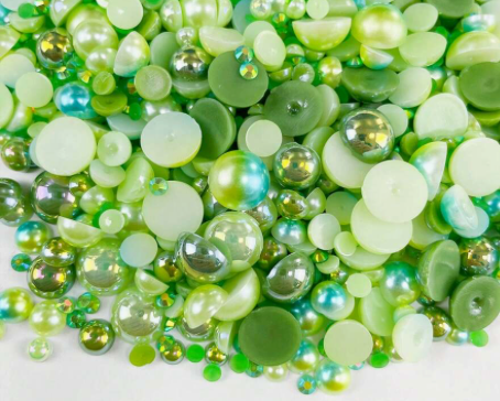 Beads Flat Back Faux Pearl & Rhinestone Mix, 30g