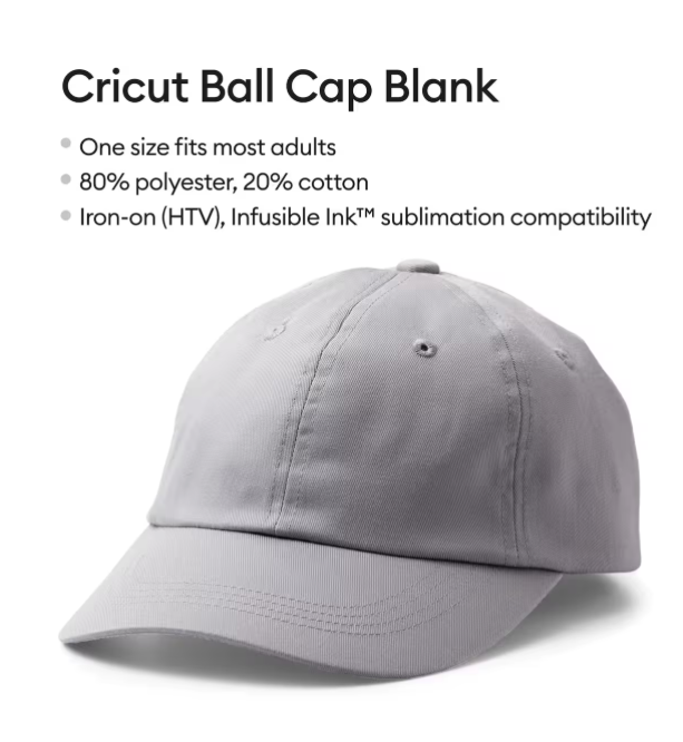 CLEARANCE Cricut 1 Gray Ball Cap