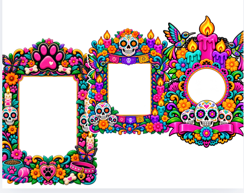 *7 Dia de muertos inspired PNG's 2026 edition. DIGITAL