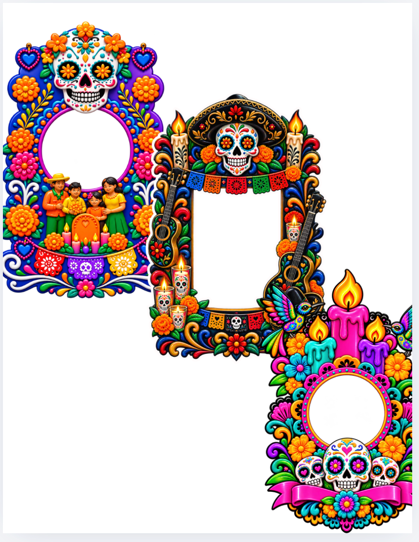 *7 Dia de muertos inspired PNG's 2026 edition. DIGITAL