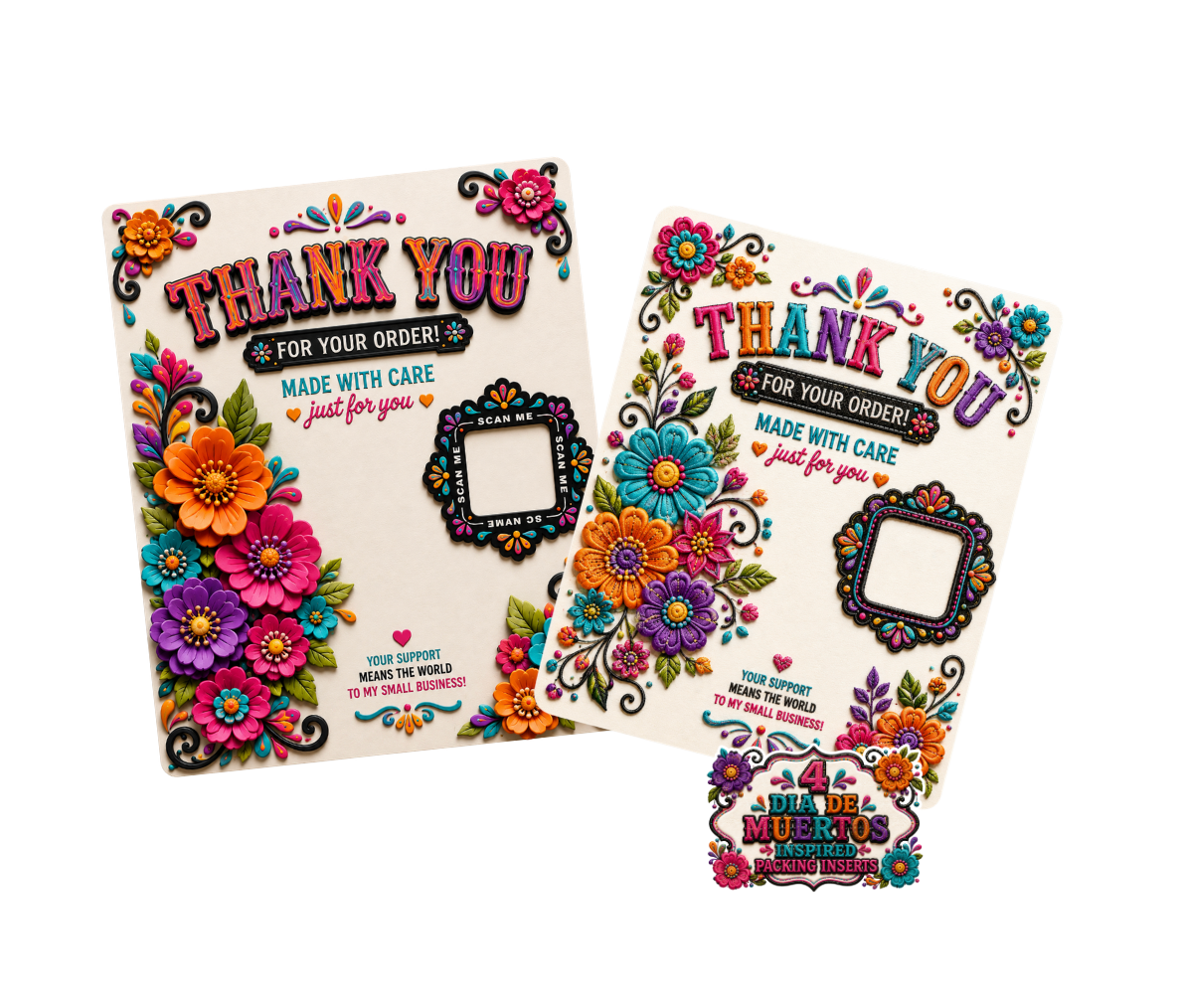4 Packing Inserts   Dia de muertos inspired PNG's 2026 edition.
