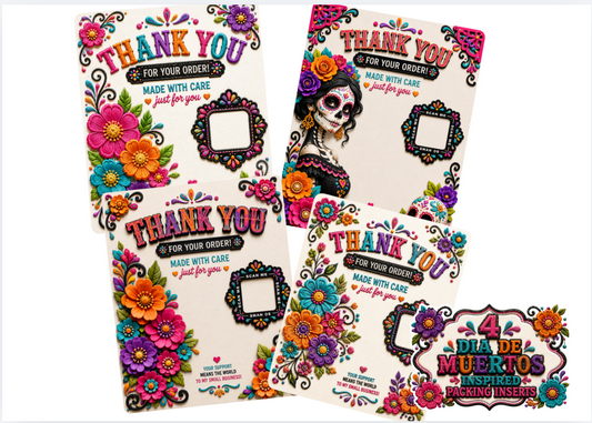 4 Packing Inserts   Dia de muertos inspired PNG's 2026 edition.
