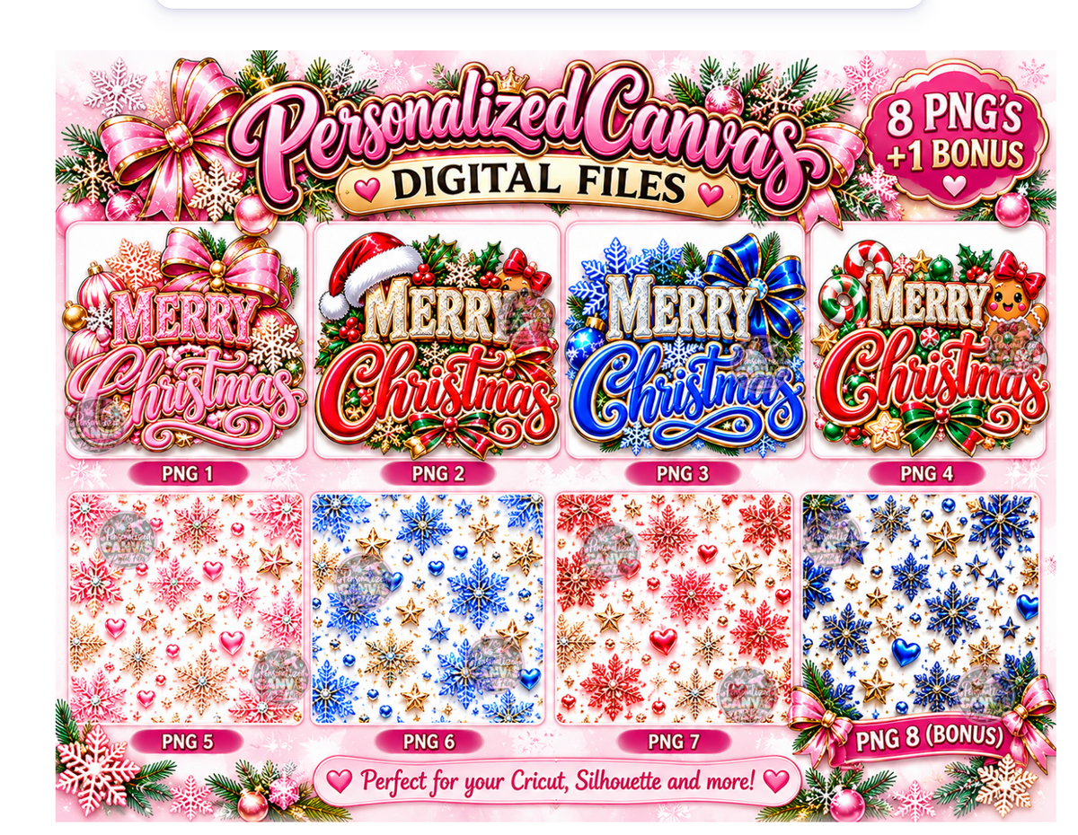 8 Holiday  PNG’s print&cut