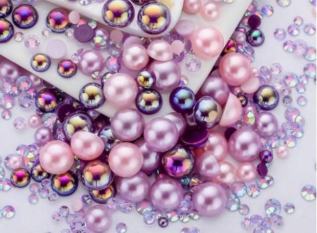 Beads Flat-back Pearls And Rhinestones For Crafts, About 30g 3mm-10mm