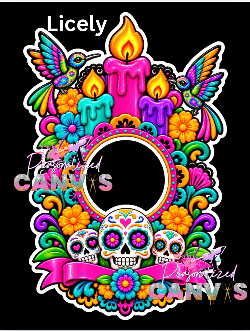 *  DIa de Muertos Glass  Candles